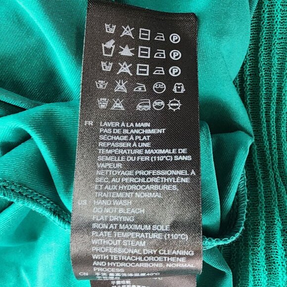 Sandro Paris Womens 6 - 38 Dress Roxana Maxi Scalloped Green Knit Cocktail Party - Picture 10 of 12